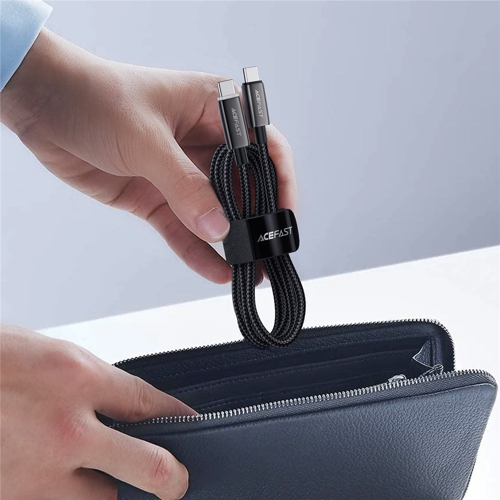 Datový a nabíjecí kabel USB-C - USB-C Acefast C23-03, 60W, 1.2m, černý.