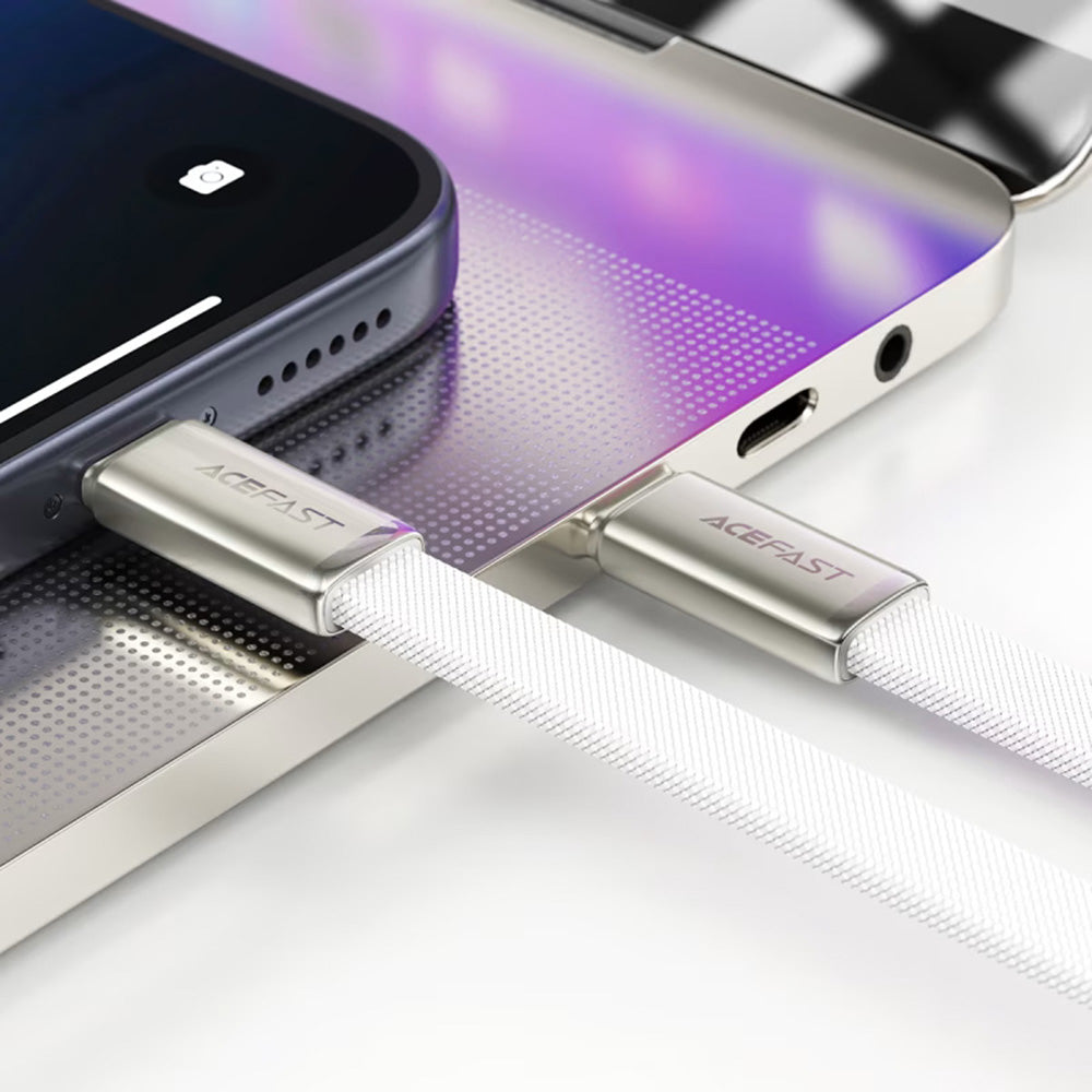 Datový a nabíjecí kabel USB-C - USB-C Acefast C24-03, 60W, 1.2m, Bílý