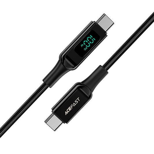 USB-C Data and Charging Cable - USB-C Acefast C6-03 Display, 100W, 2m, Black