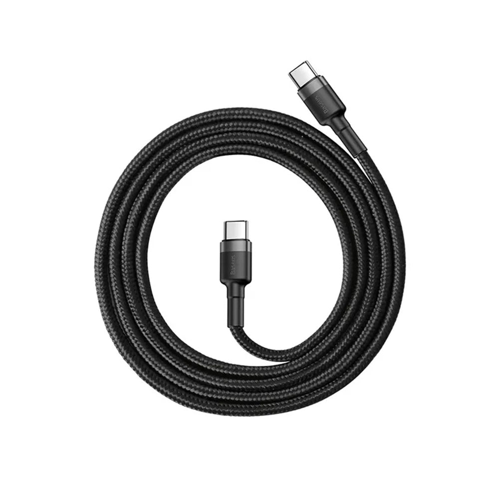 Datový a nabíjecí kabel USB-C - USB-C Baseus Cafule, 60W, 2m, sada 2 kusy, černá E0418501