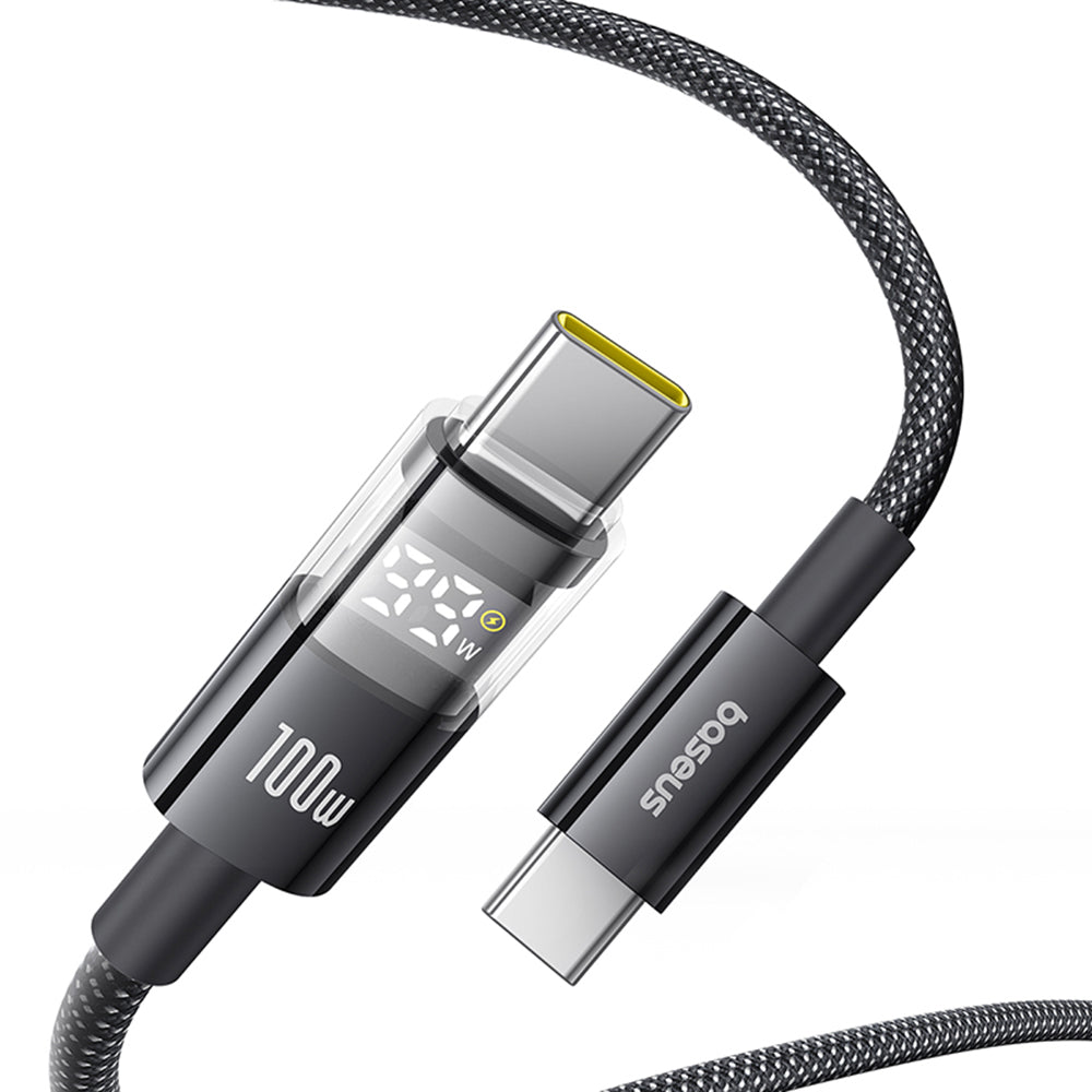 Datový a nabíjecí kabel USB-C - USB-C Baseus Display 2, 100W, 2m, Černý P10377706123-00