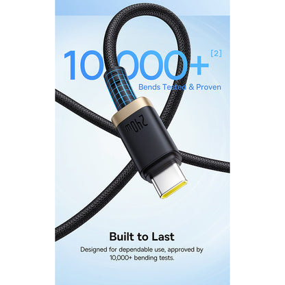 Datový a nabíjecí kabel USB-C - USB-C Baseus Dura, 240W, 1m, Zlatě černý P10377803U03-00