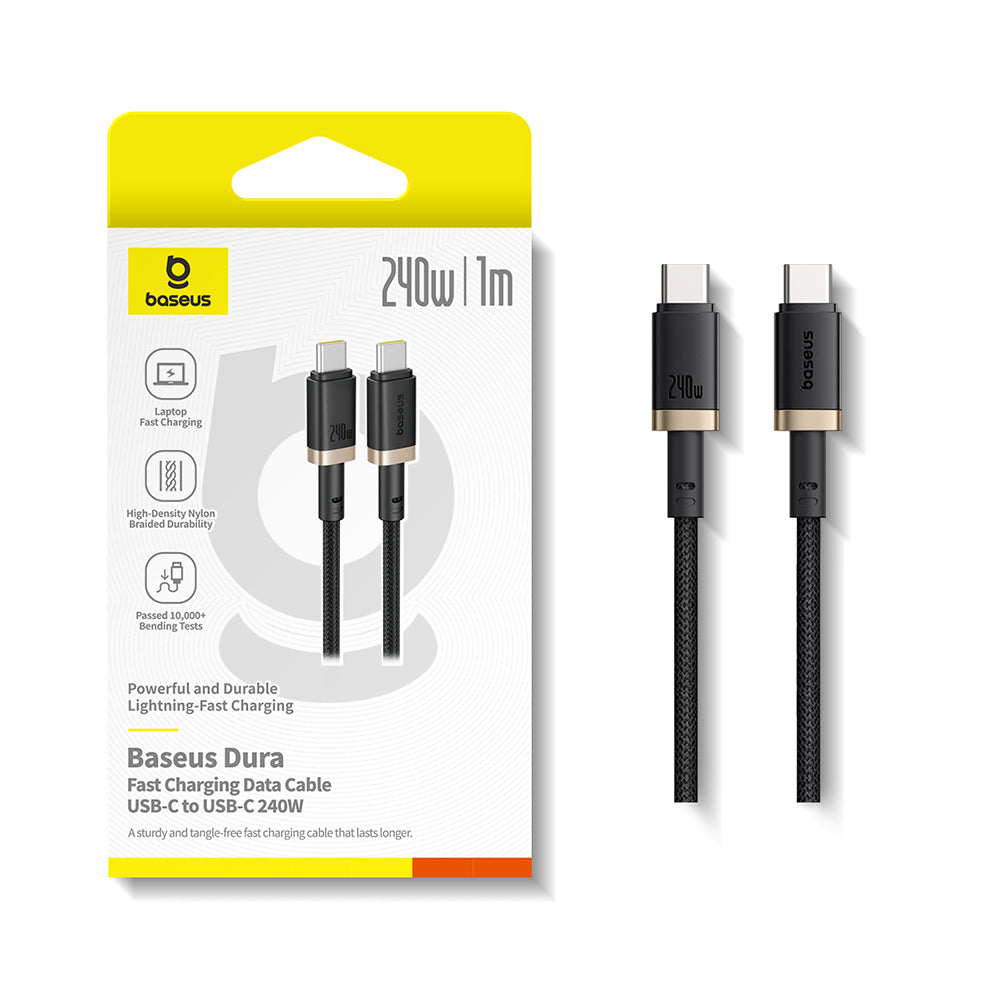 Datový a nabíjecí kabel USB-C - USB-C Baseus Dura, 240W, 1m, Zlatě černý P10377803U03-00