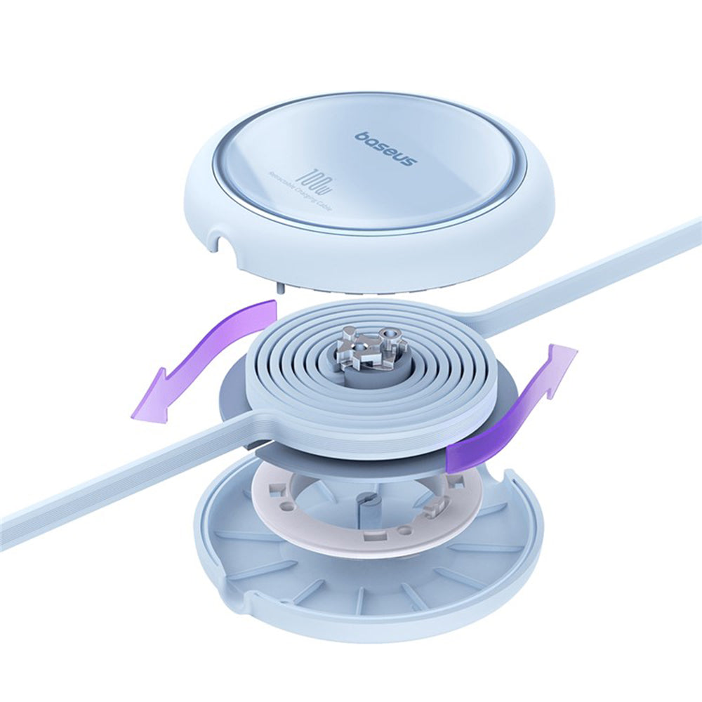 Datový a nabíjecí kabel USB-C - USB-C Baseus Free2Draw Mini Retractable, 100W, 1m, Modrý P10364500311-00