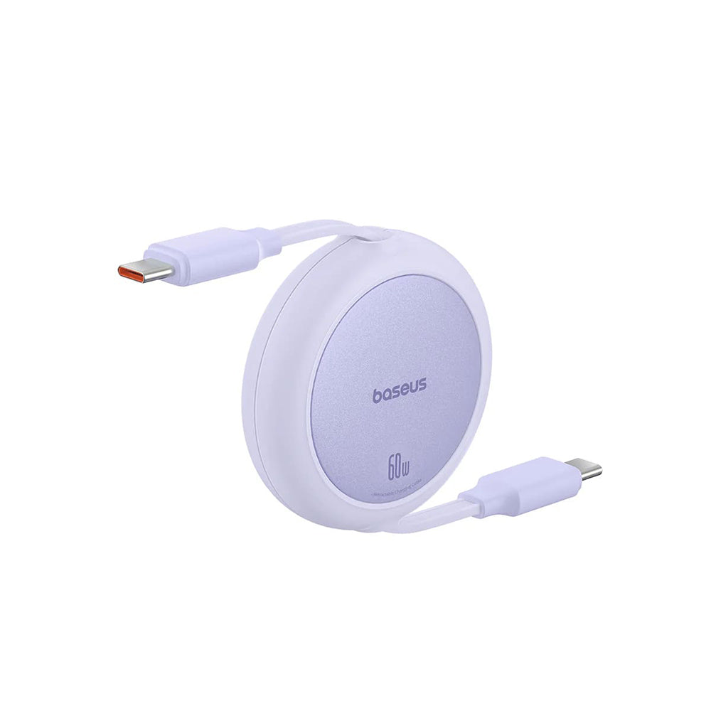 Datový a nabíjecí kabel USB-C - USB-C Baseus Free2Pull Mini Retractable, 60W, 1m, Fialový P10364500511-01