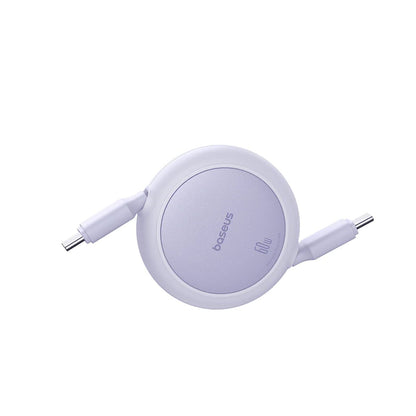 Datový a nabíjecí kabel USB-C - USB-C Baseus Free2Pull Mini Retractable, 60W, 1m, Fialový P10364500511-01