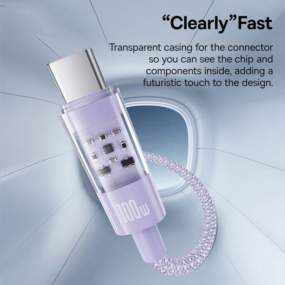 Datový a nabíjecí kabel USB-C - USB-C Baseus Gem, 100W, 1m, Fialový P10373000511-00