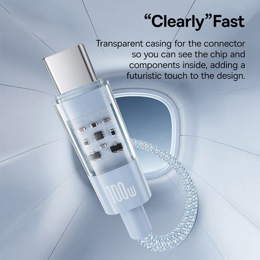 Datový a nabíjecí kabel USB-C - USB-C Baseus Gem, 100W, 2m, Modrý P10373000311-01