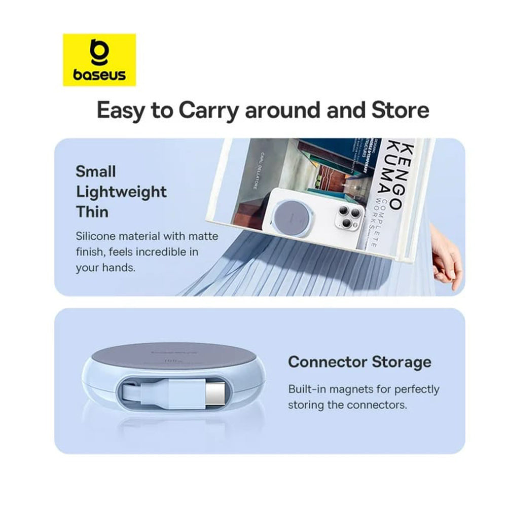 Datový a nabíjecí kabel USB-C - USB-C Baseus Pathfinder Retractable, 100W, 1m, Modrý P10368400311-00