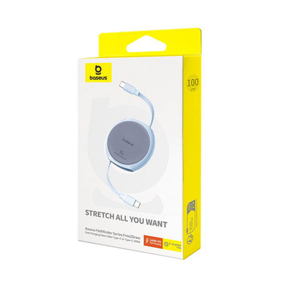 Datový a nabíjecí kabel USB-C - USB-C Baseus Pathfinder Retractable, 100W, 1m, Modrý P10368400311-00