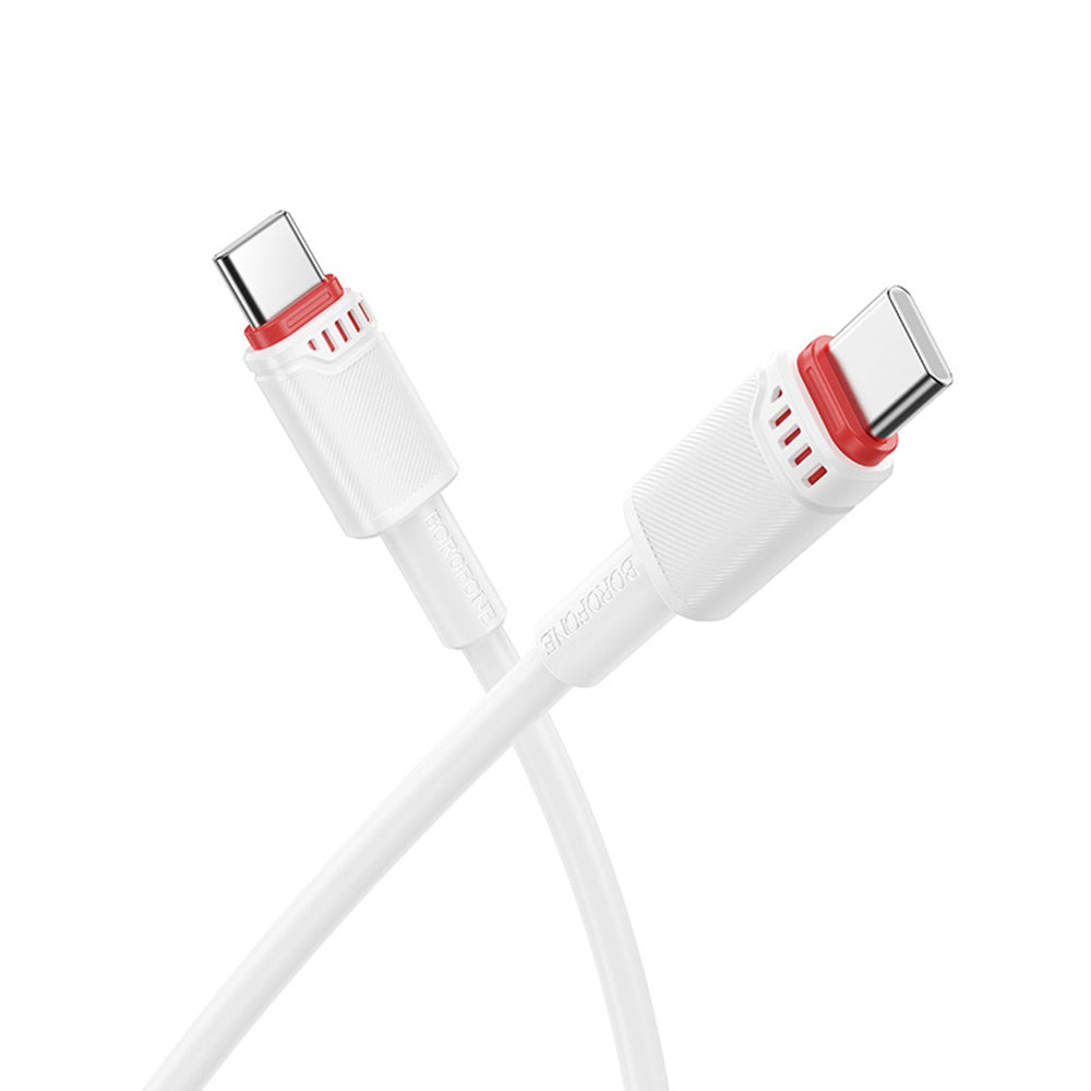 Datový a nabíjecí kabel USB-C - USB-C Borofone BX110 Beneficio, 60W, 1m, Bílý