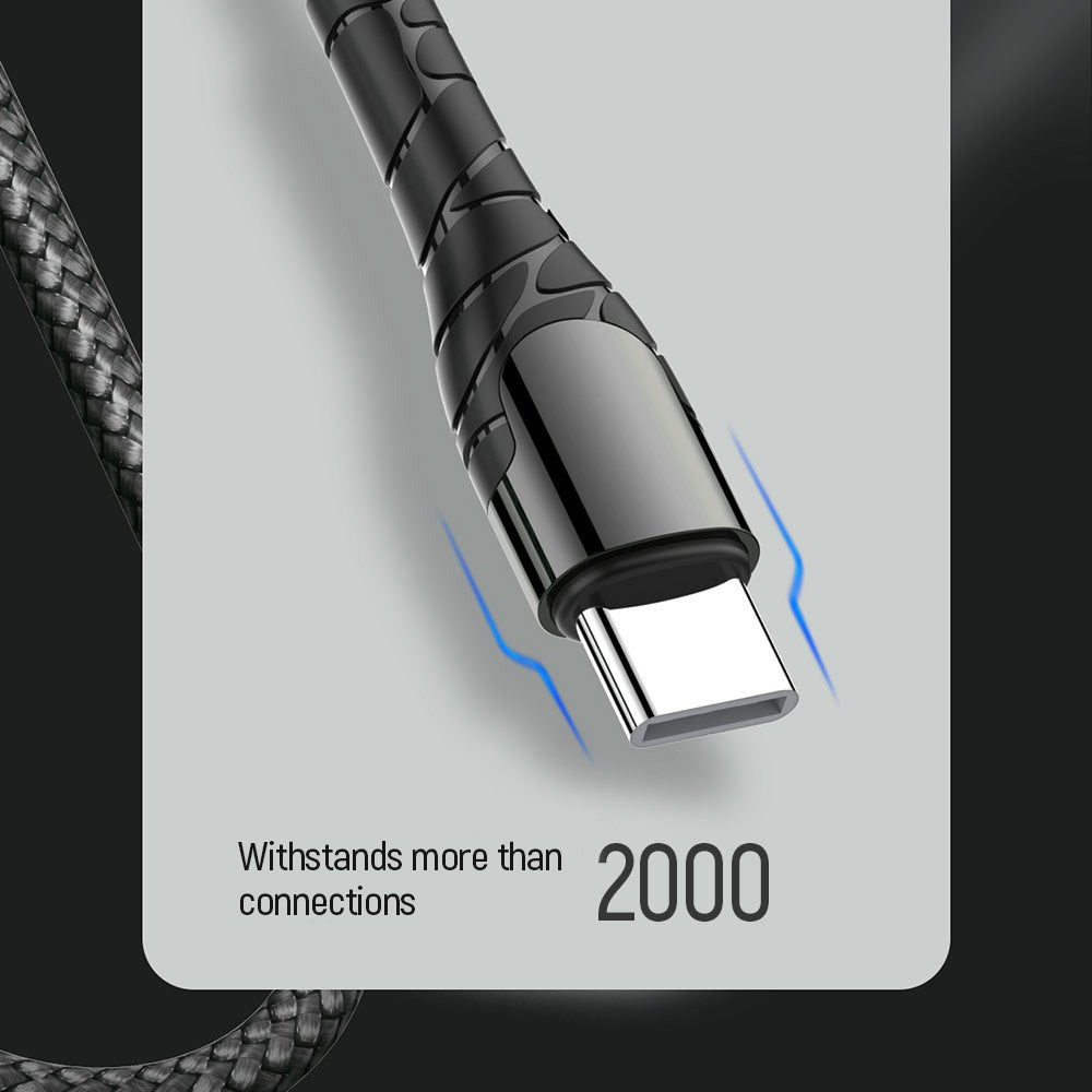 Datový a nabíjecí kabel USB-C - USB-C ColorWay CW-CBPDCC040, 65W, 1m, šedý