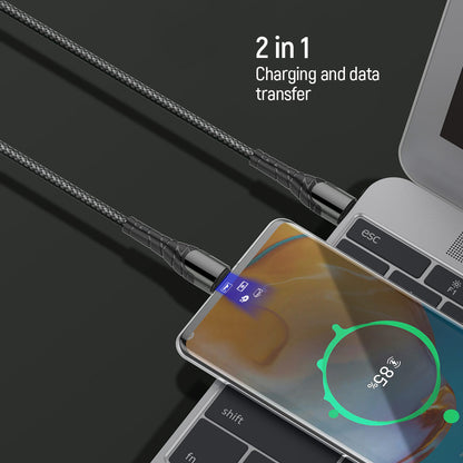 Datový a nabíjecí kabel USB-C - USB-C ColorWay CW-CBPDCC040, 65W, 1m, šedý