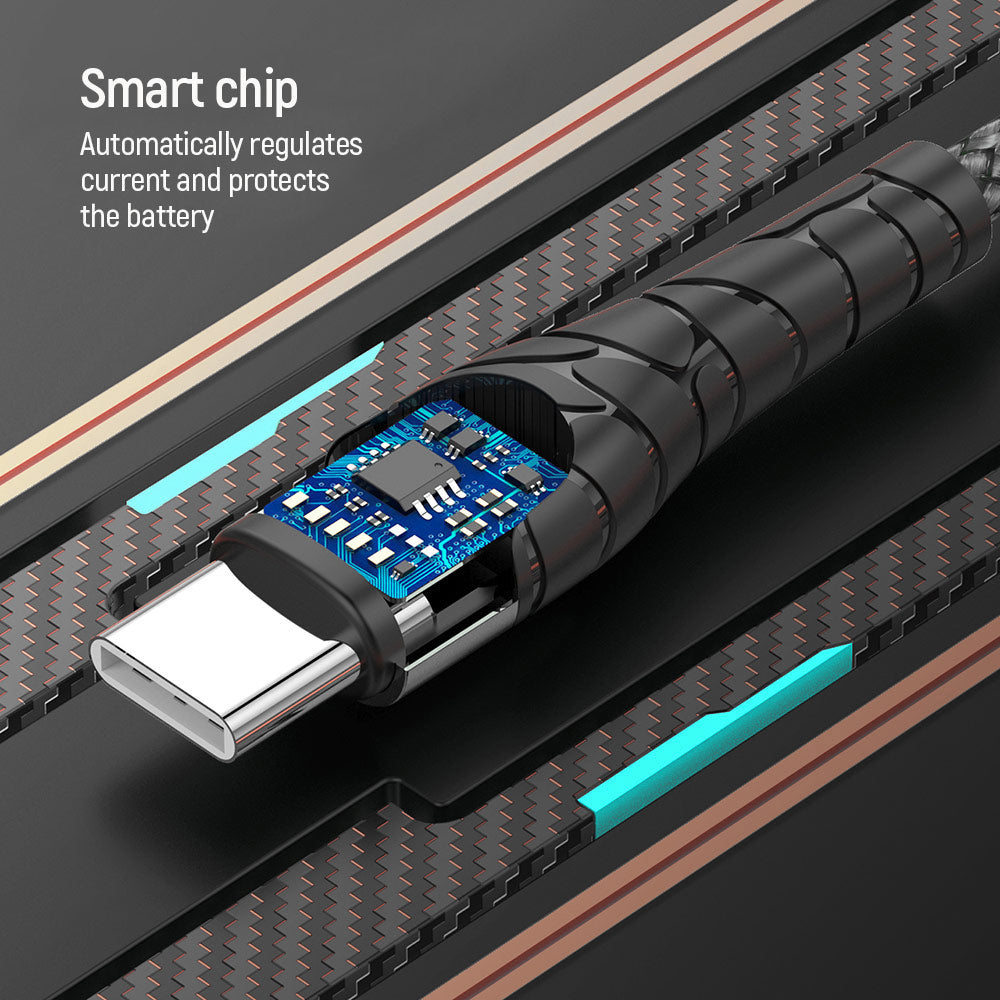 Datový a nabíjecí kabel USB-C - USB-C ColorWay CW-CBPDCC040, 65W, 1m, šedý