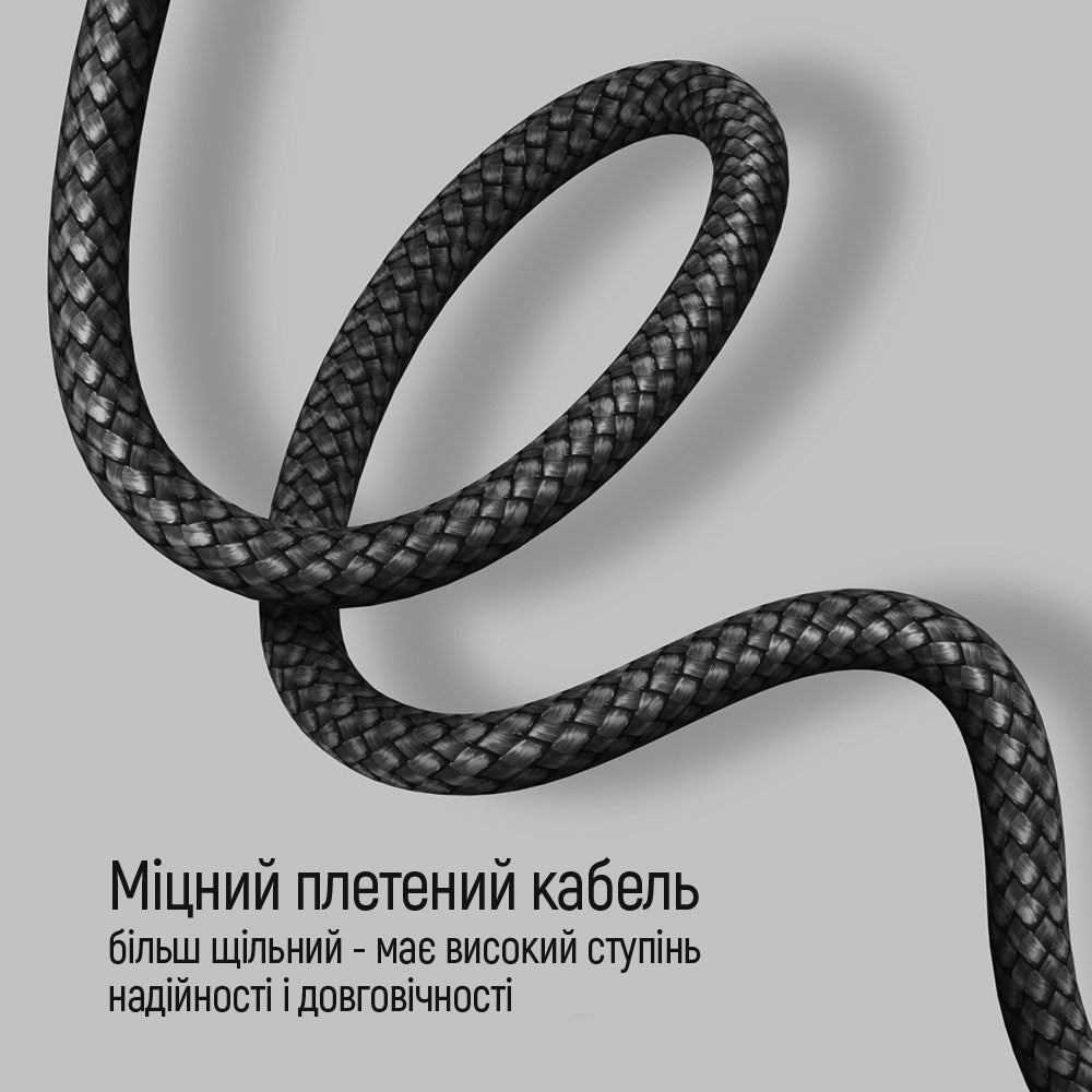 Datový a nabíjecí kabel USB-C - USB-C ColorWay CW-CBPDCC040, 65W, 1m, šedý