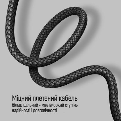 Datový a nabíjecí kabel USB-C - USB-C ColorWay CW-CBPDCC040, 65W, 1m, šedý