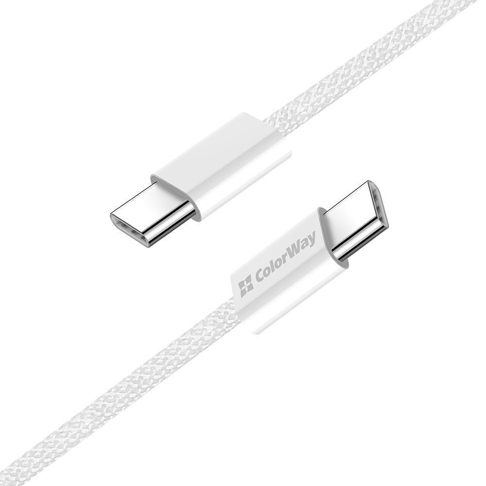 Datový a nabíjecí kabel USB-C - USB-C ColorWay CW-CBPDCC061, 60W, 1m, šedý