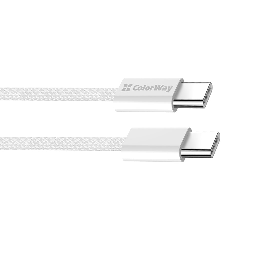 Datový a nabíjecí kabel USB-C - USB-C ColorWay CW-CBPDCC061, 60W, 1m, šedý