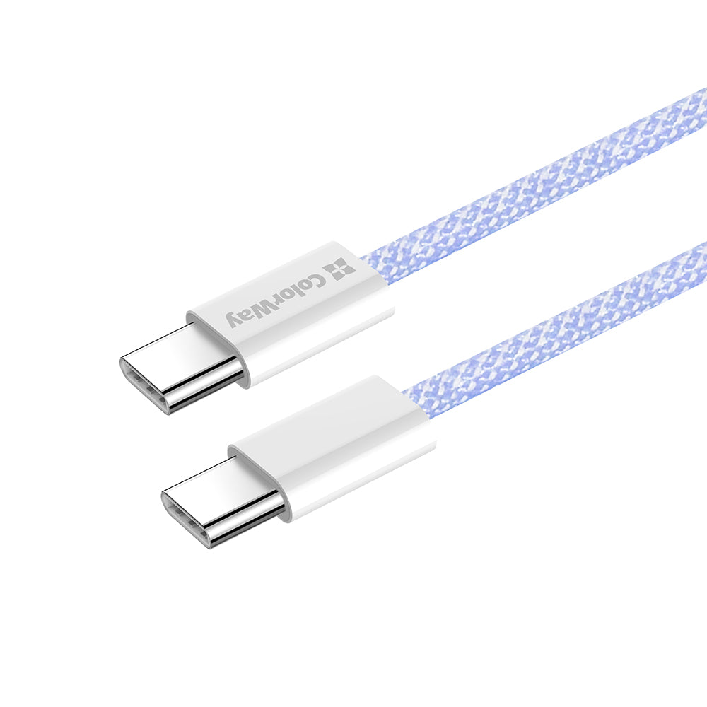 Datový a nabíjecí kabel USB-C - USB-C ColorWay CW-CBPDCC061, 60W, 1m, Fialový