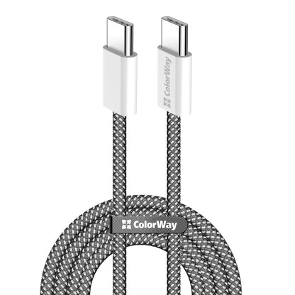 Datový a nabíjecí kabel USB-C - USB-C ColorWay CW-CBPDCC061, 60W, 1m, černý