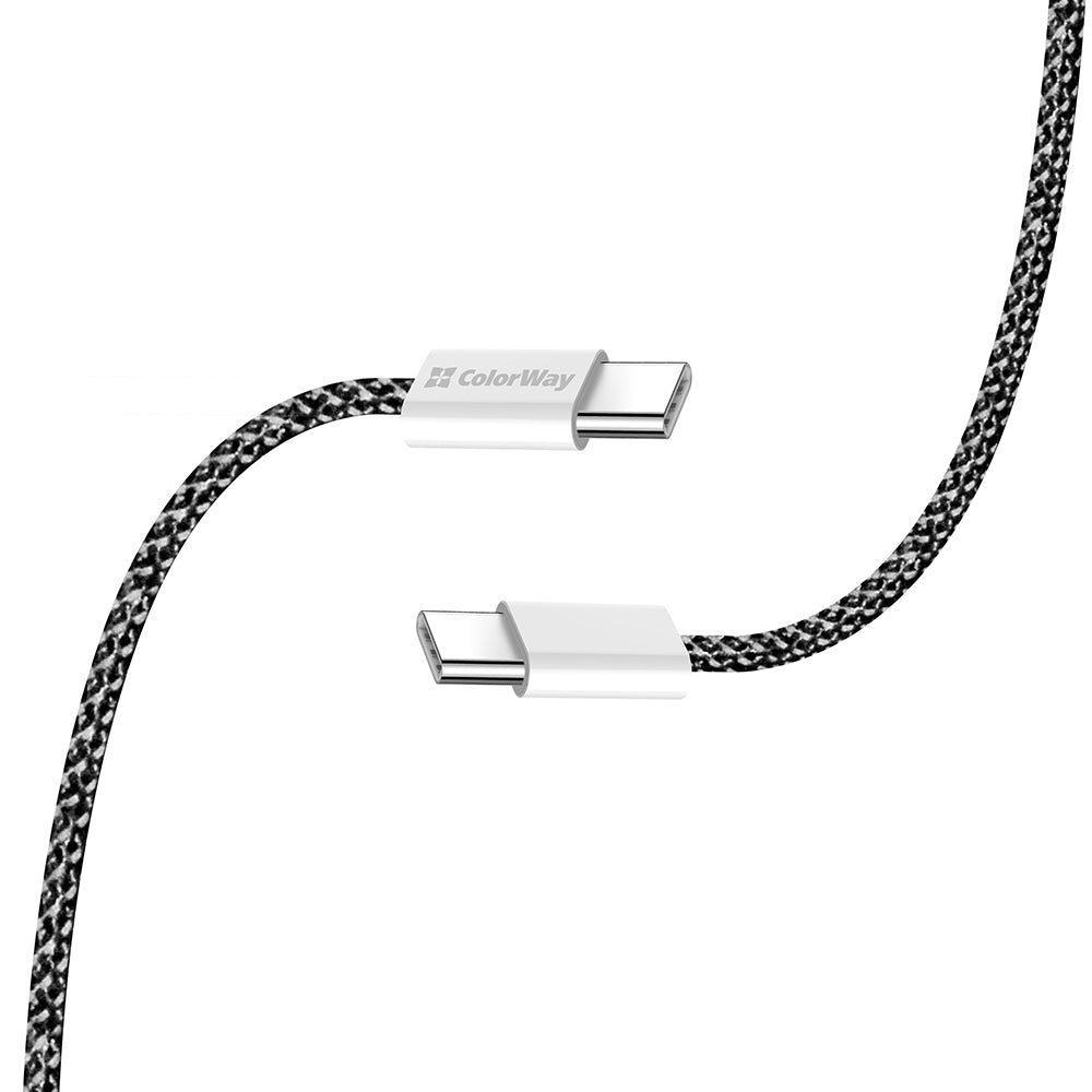 Datový a nabíjecí kabel USB-C - USB-C ColorWay CW-CBPDCC061, 60W, 1m, černý