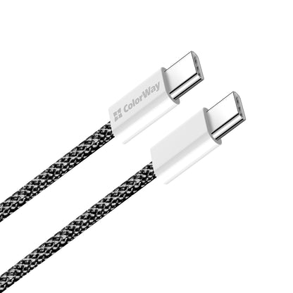 Datový a nabíjecí kabel USB-C - USB-C ColorWay CW-CBPDCC061, 60W, 1m, černý