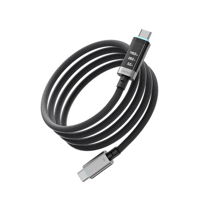 Datový a nabíjecí kabel USB-C - USB-C Cuktech CTC620P Displej, 240W, 2m, černý CCTC620POSBK