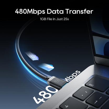 Datový a nabíjecí kabel USB-C - USB-C Cuktech CTC620P Displej, 240W, 2m, černý CCTC620POSBK