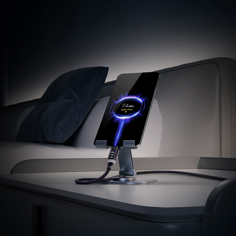 Datový a nabíjecí kabel USB-C - USB-C Cuktech CTC620P Displej, 240W, 2m, černý CCTC620POSBK