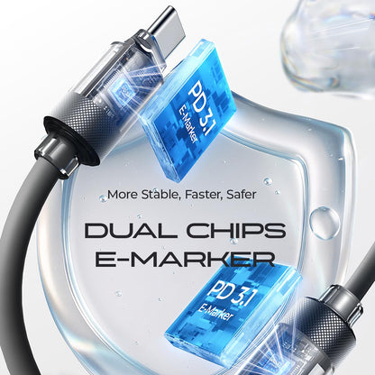 Datový a nabíjecí kabel USB-C - USB-C Lisen L115, 100W, 3m, šedý YL0126010031