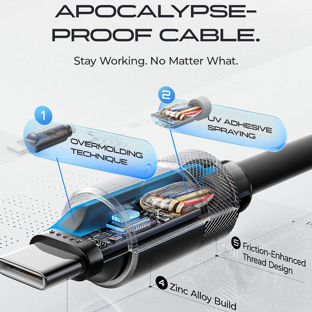 Datový a nabíjecí kabel USB-C - USB-C Lisen L115, 100W, 3m, šedý YL0126010031