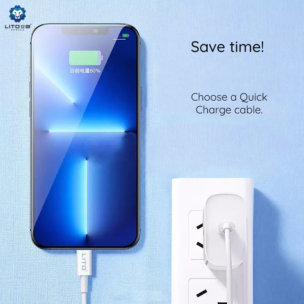 Datový a nabíjecí kabel USB-C - USB-C Lito, 18W, 2m, Bílý