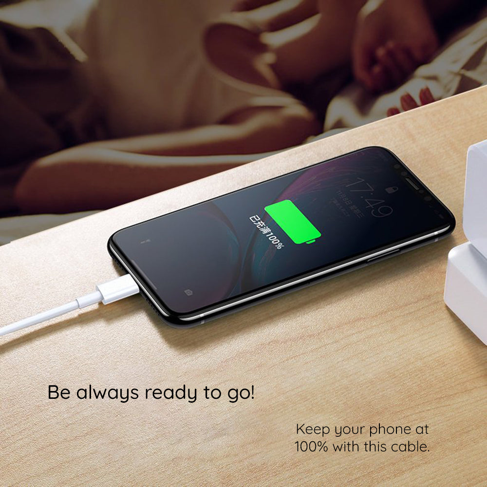 Datový a nabíjecí kabel USB-C - USB-C Lito, 18W, 2m, Bílý