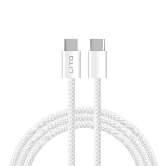 Datový a nabíjecí kabel USB-C - USB-C Lito LD04CC, 60W, 1m, Bílý