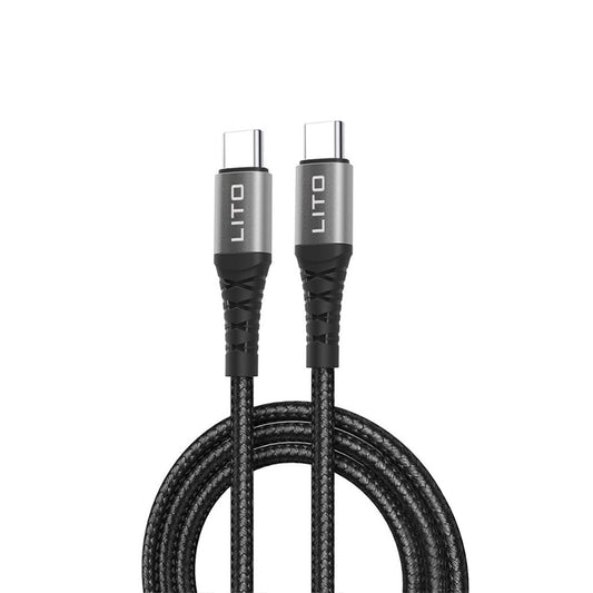 Datový a nabíjecí kabel USB-C - USB-C Lito LD22CC, 60W, 2m, černý