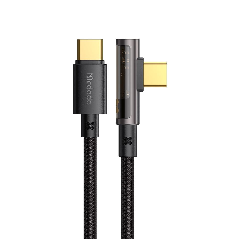 Datový a nabíjecí kabel USB-C - USB-C McDodo CA-3400 Angled, 100W, 1.2m, Černý