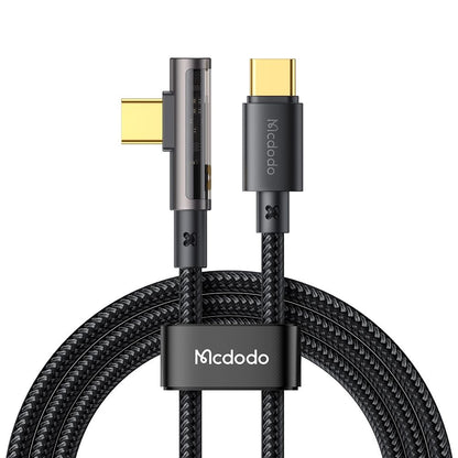 Datový a nabíjecí kabel USB-C - USB-C McDodo CA-3400 Angled, 100W, 1.2m, Černý
