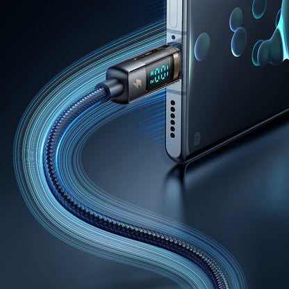 Datový a nabíjecí kabel USB-C - USB-C McDodo CA-3610 s displejem a funkcí automatického vypnutí, 100W, 1.2m, černý.