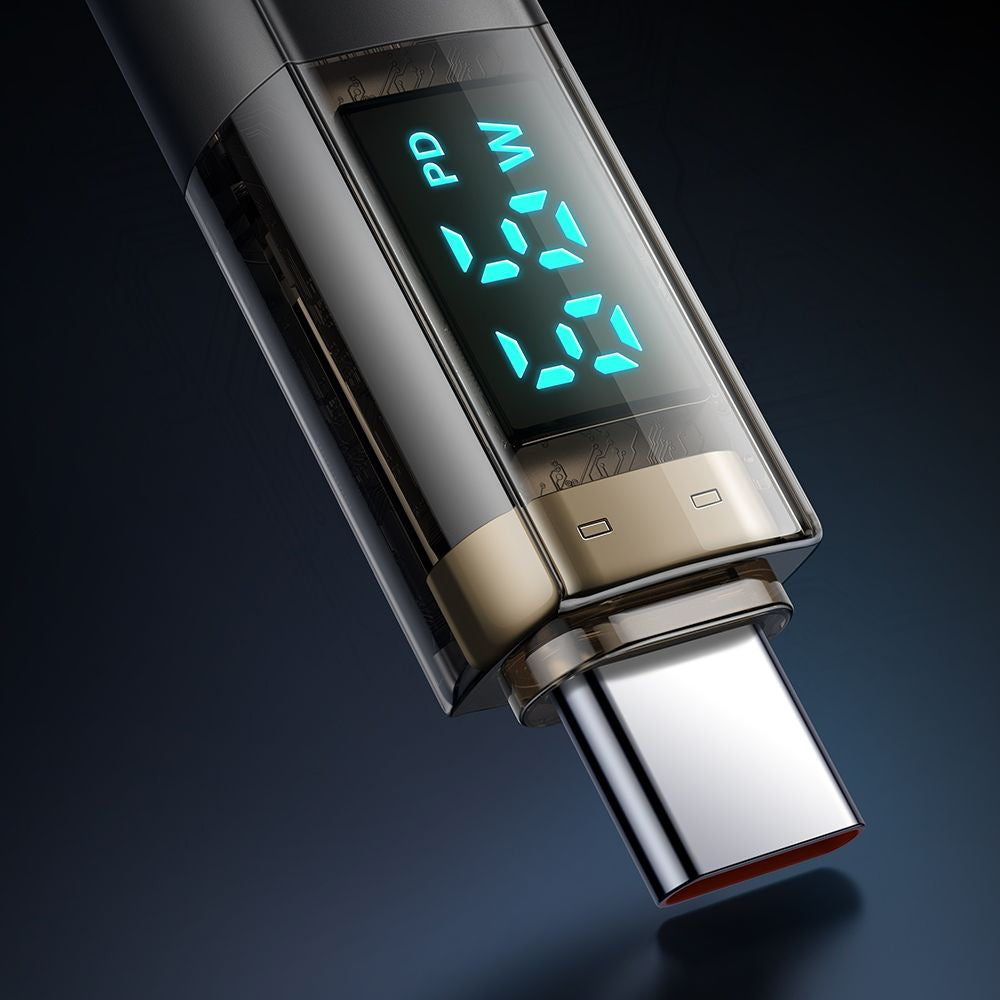 Datový a nabíjecí kabel USB-C - USB-C McDodo CA-3610 s displejem a funkcí automatického vypnutí, 100W, 1.2m, černý.