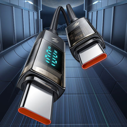 Datový a nabíjecí kabel USB-C - USB-C McDodo CA-3610 s displejem a funkcí automatického vypnutí, 100W, 1.2m, černý.