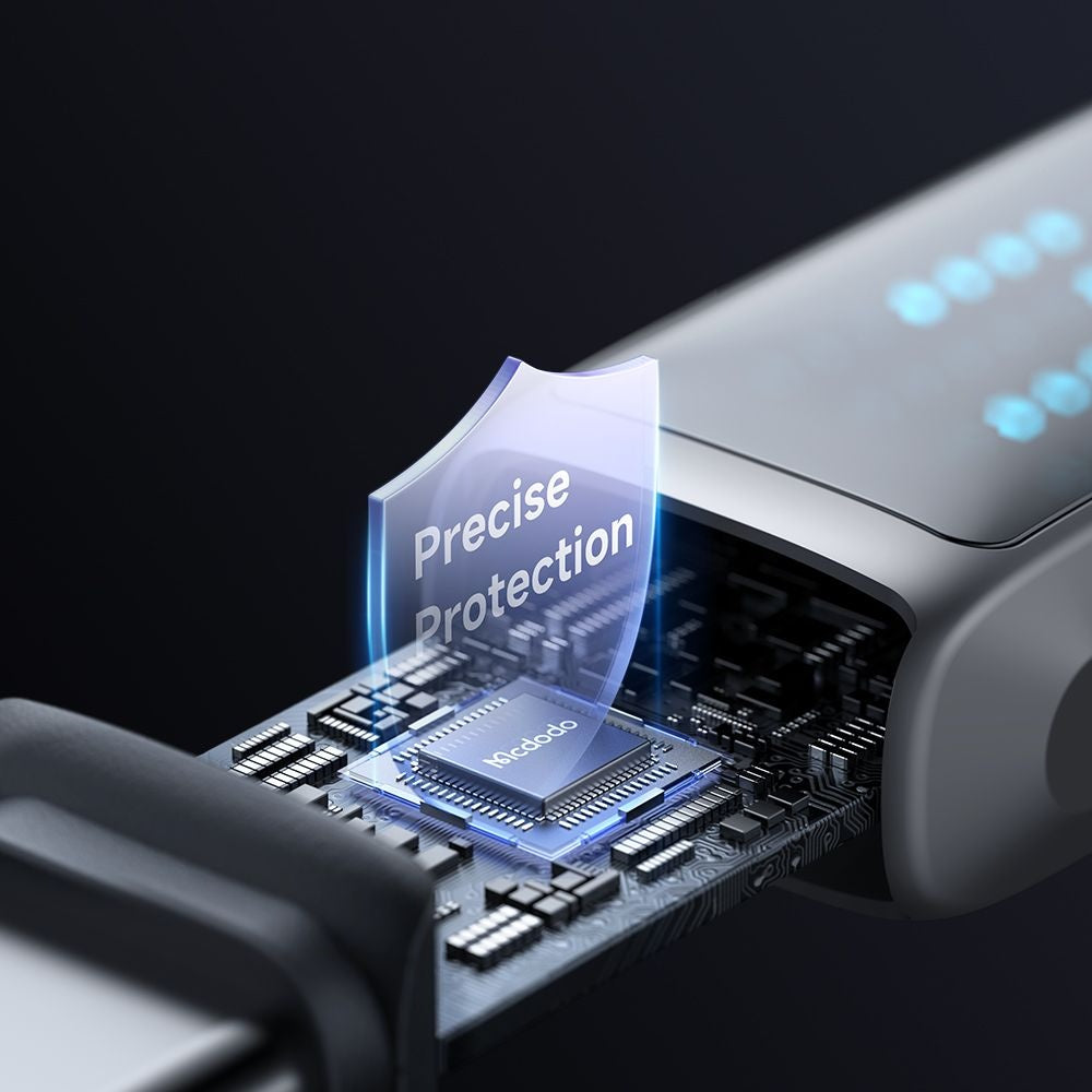 Datový a nabíjecí kabel USB-C - USB-C McDodo CA-4250 Display, 100W, 1.2m, Černý