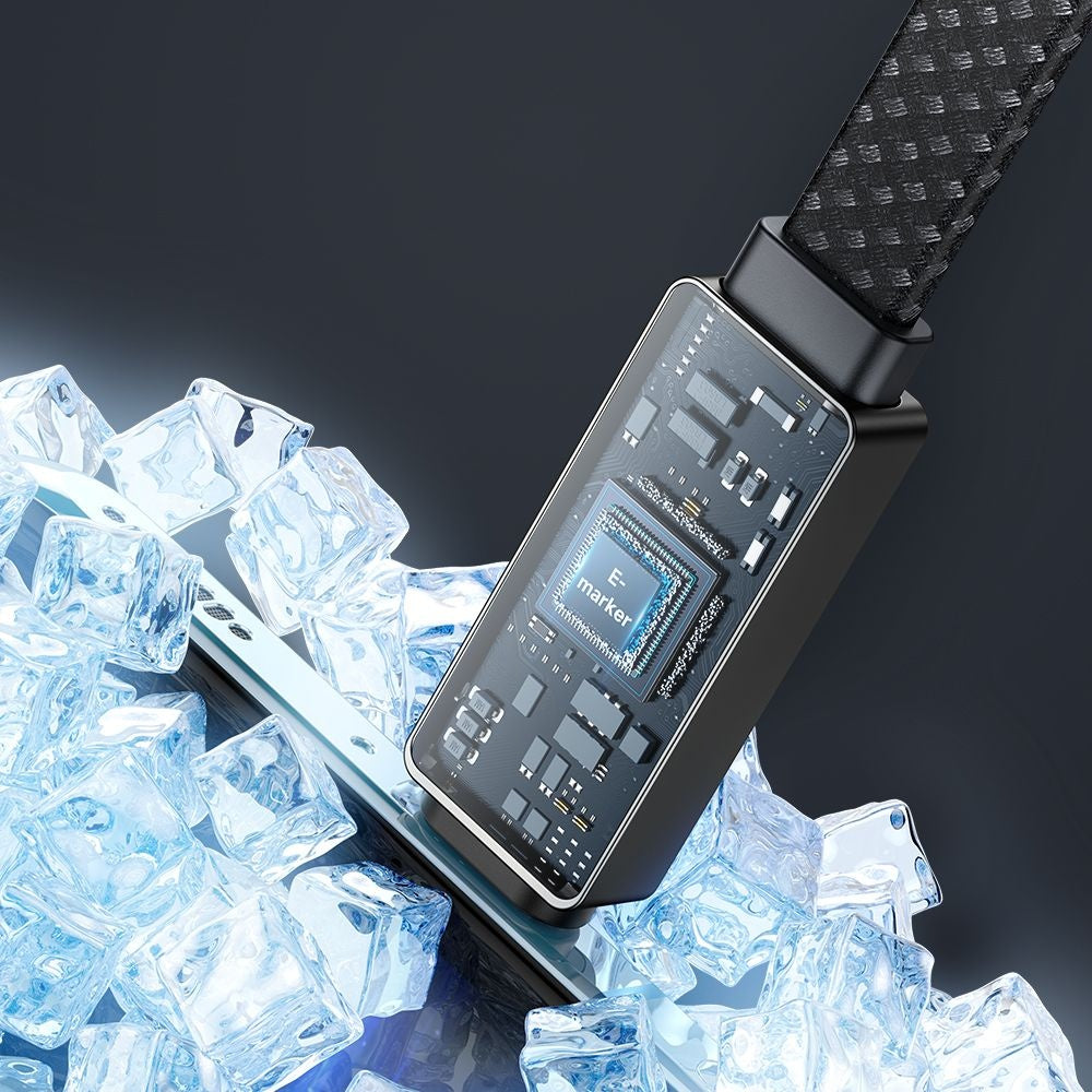 Datový a nabíjecí kabel USB-C - USB-C McDodo CA-4470 Rythm Display, 100W, 1.2m, Černý