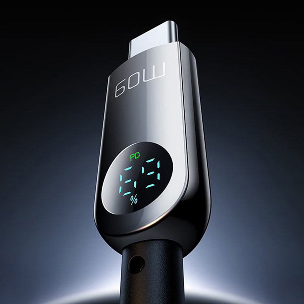 Datový a nabíjecí kabel USB-C - USB-C McDodo CA-4780 Display, 60W, 1.2m, Černý