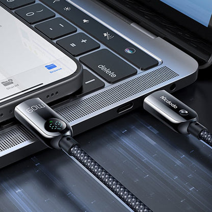 Datový a nabíjecí kabel USB-C - USB-C McDodo CA-4780 Display, 60W, 1.2m, Černý