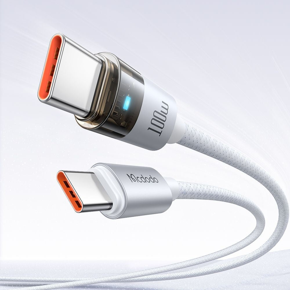 Datový a nabíjecí kabel USB-C - USB-C McDodo CA-5582, 100W, 1.2m, Bílý
