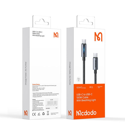 Datový a nabíjecí kabel USB-C - USB-C McDodo CA-5740, 100W, 1.2m, černý