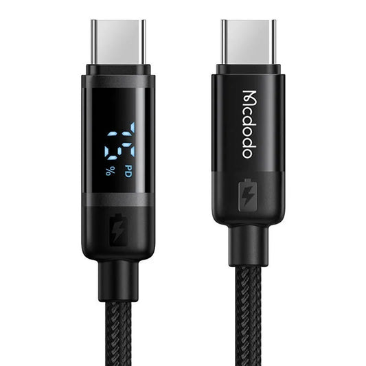 Datový a nabíjecí kabel USB-C - USB-C McDodo CA-5780 Bat Display, 60W, 1.2m, Černý