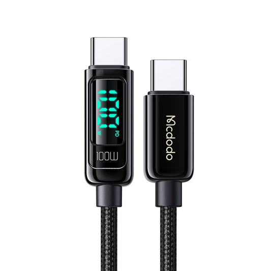 Datový a nabíjecí kabel USB-C - USB-C McDodo CA-8820 Display, 100W, 1.2m, černý