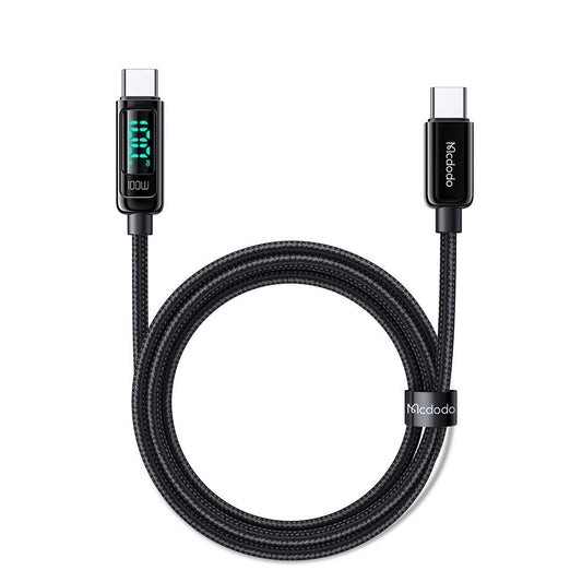 Datový a nabíjecí kabel USB-C - USB-C McDodo CA-8820 Display, 100W, 1.2m, černý