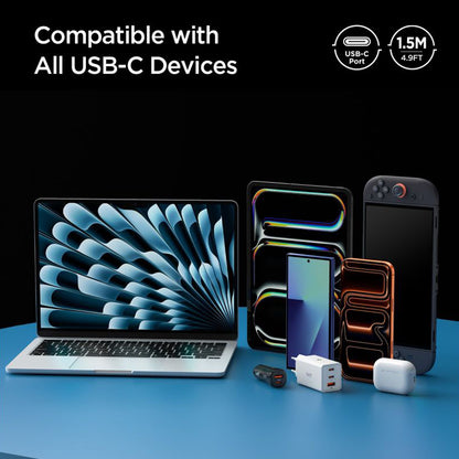 Datový a nabíjecí kabel USB-C - USB-C Spigen EB10010CC, 100W, 1m, Bílý